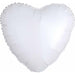 18 Inch Metallic White Heart Foil Balloon