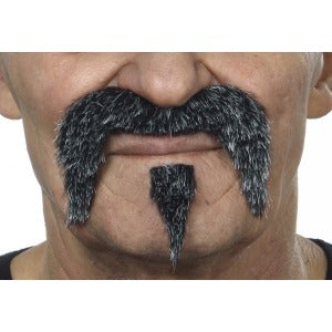 Salt and Pepper Grandpa Moustache and Beard Set