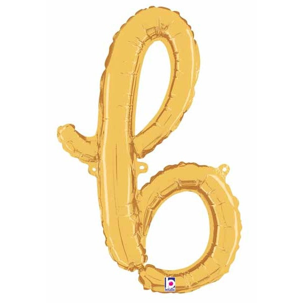 14" Gold Script Letter B Balloon