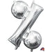 16-Inch Silver Percent Symbol Foil Balloon
