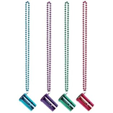 36-Inch Assorted Bead Necklace with Metallic Sonic Blaster
