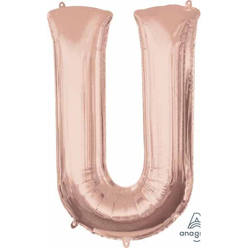 16-Inch Rose Gold Letter U Balloon