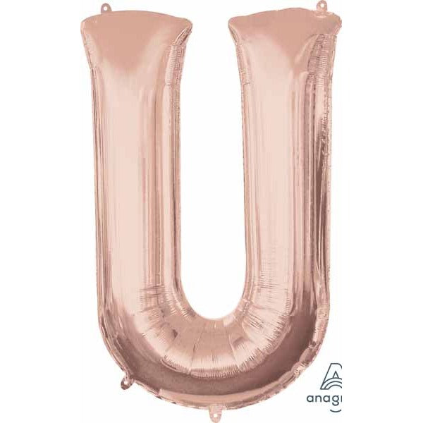 16-Inch Rose Gold Letter U Balloon