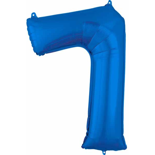 Blue Number 7 Balloon, 16 Inch
