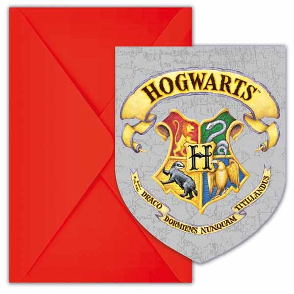 Harry Potter Hogwarts Die-Cut Invitations, 6 Pack