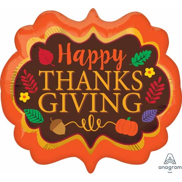 25 Inch Satin Thanksgiving Marquee Foil Balloon