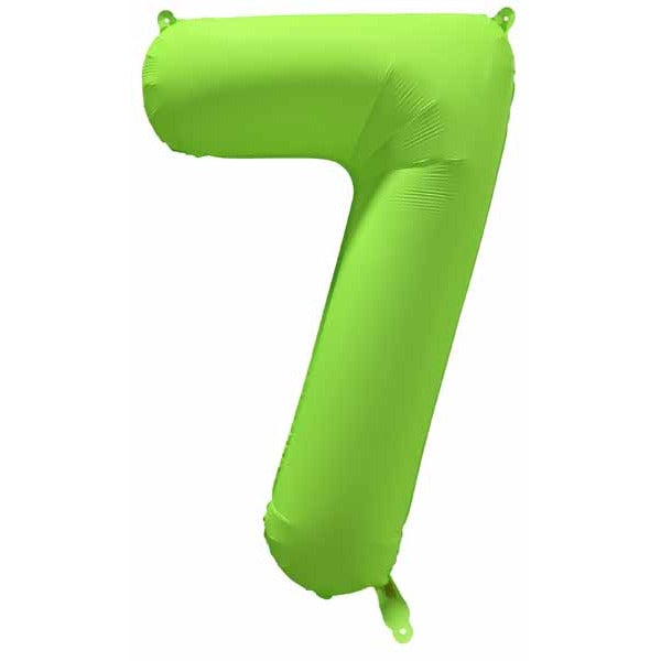 DecoChamp 34 Inch Neon Green Number 7 Balloon