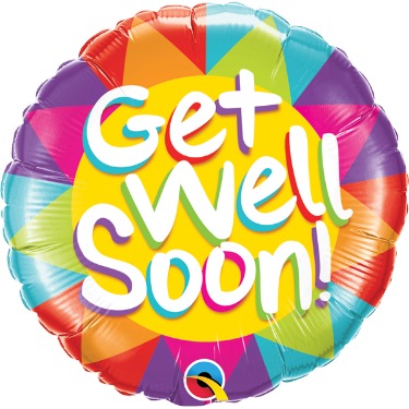 Get Well Soon Sunshine 18-Inch Round Foil Balloon