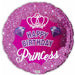 Happy Birthday Princess 18" Foil Balloon