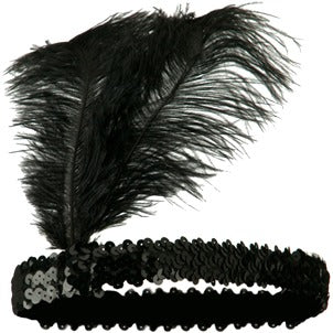 Assorted Colour Sequin Feather Headband