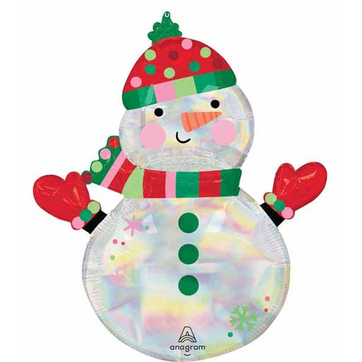 Shimmering Snowman 31-Inch Holographic Foil Balloon