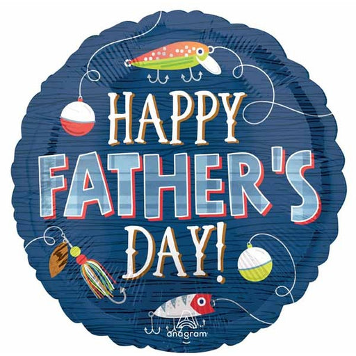Hooked on Dad 18" Round Father's Day Foil Balloon