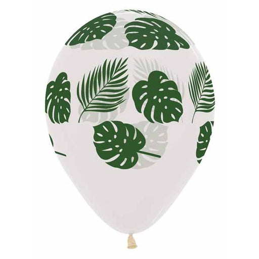 Palm Fronds Clear 11-Inch Latex Balloons, 50 Count