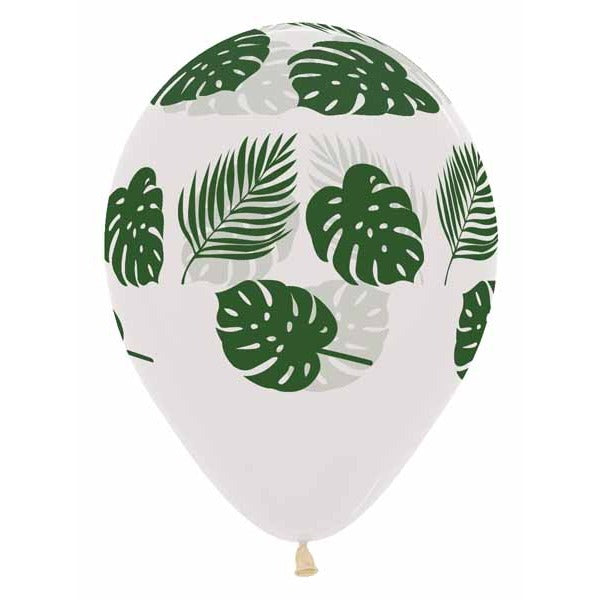 Palm Fronds Clear 11-Inch Latex Balloons, 50 Count
