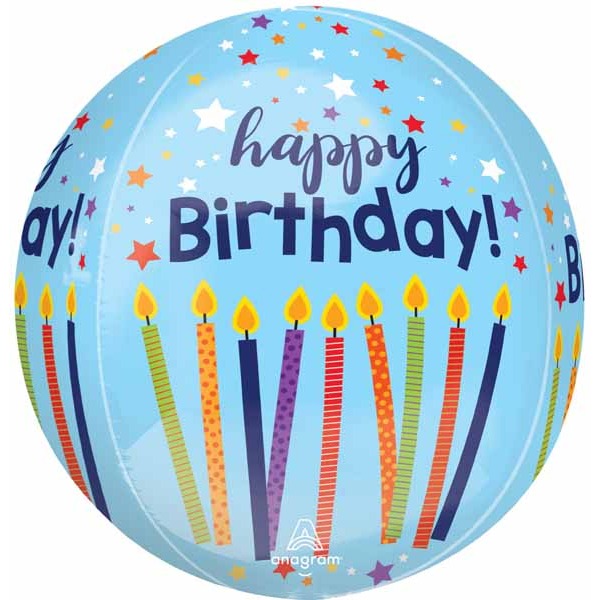 Satin Happy Birthday Celebrate 16-Inch Orbz Foil Balloon