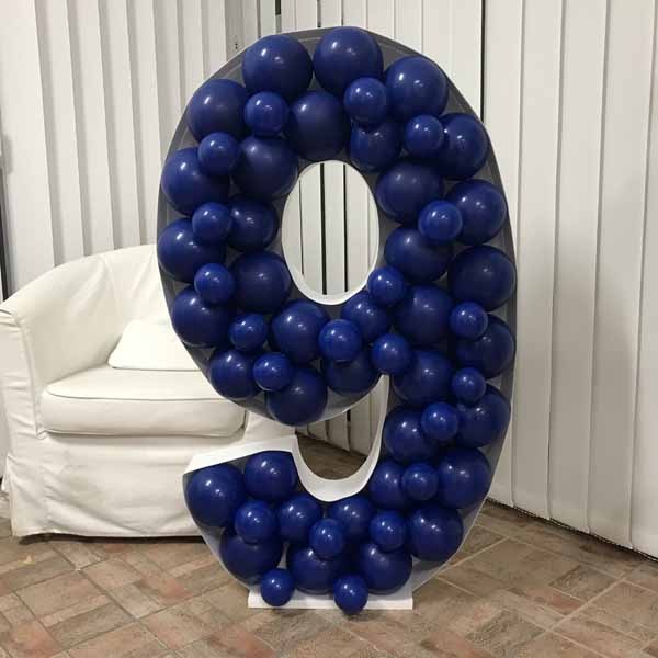120 cm Number 9 Mosaic Balloon Frame