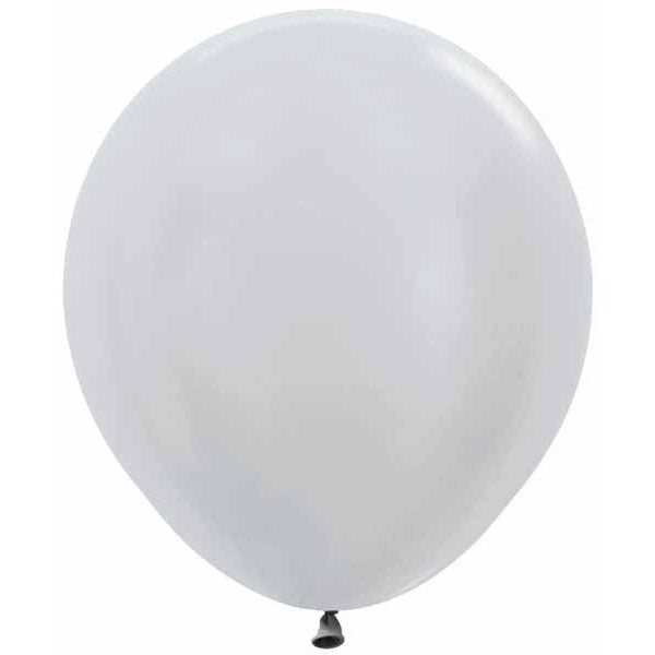 Sempertex 18-Inch Satin Silver Latex Balloons, 25 Count