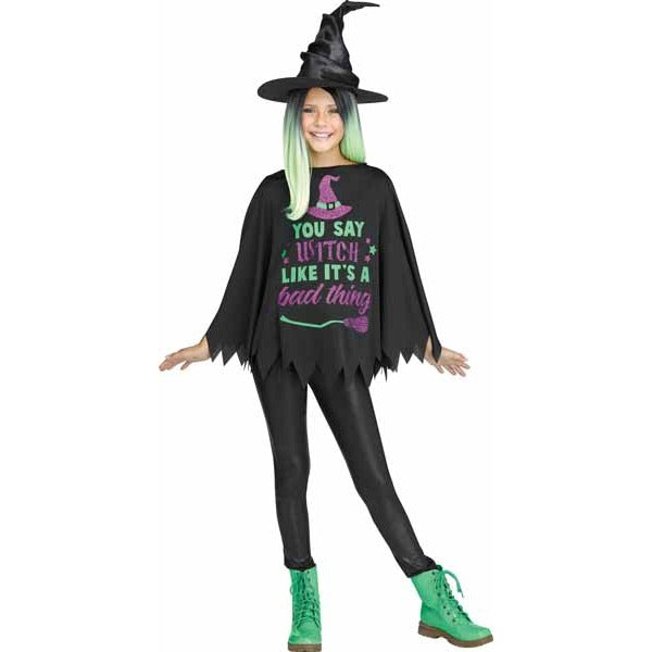 Party Witch Child Costume Poncho, Size 4-14