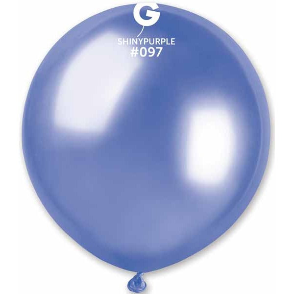 Gemar 19" Shiny Purple #097 Latex Balloons, 25 Count
