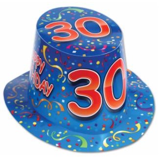 Blue Happy 30th Birthday High Hat