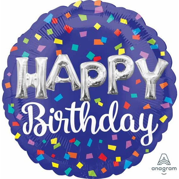Happy Birthday Balloon Letters 18" Round Foil Balloon