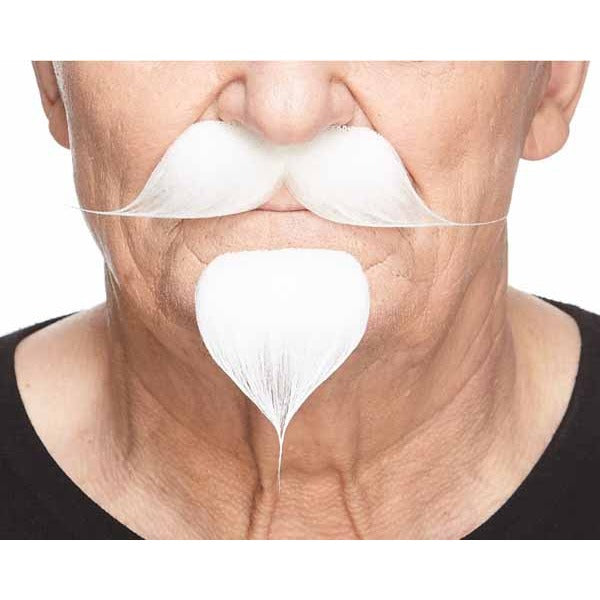 BEARD MOUSTACHE SET WHITE 6.7"X3.7"