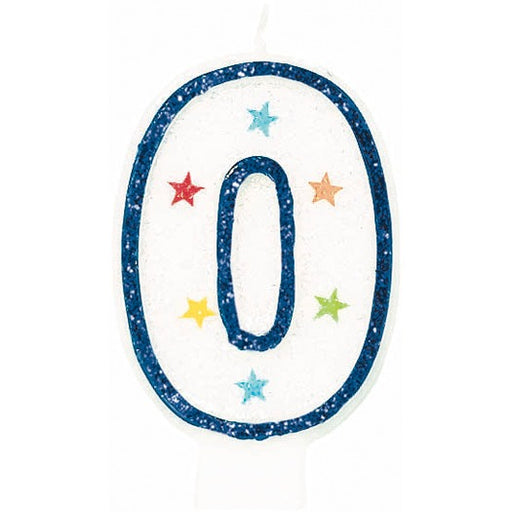 Number 0 Flat Molded Cake Candle