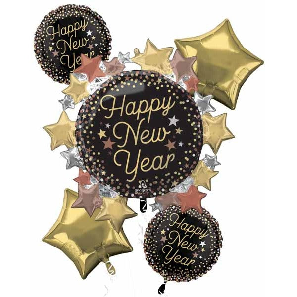 Luxe New Year Stars Foil Balloon Bouquet