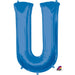 Blue Letter U Balloon, 33 Inch