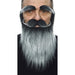 Black and Grey Moustache, Eyebrow and Beard Costume Set