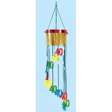 Number 40 Shimmering Spiral Hanging Decoration