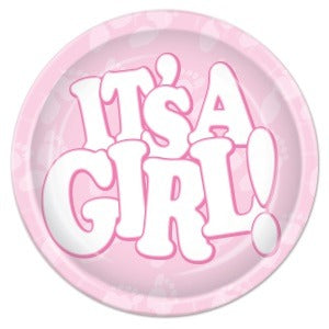 It's a Girl 9-Inch Party Plates, 8 Count