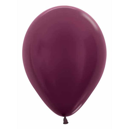 Sempertex 11-Inch Metallic Burgundy Latex Balloons, 50 Count