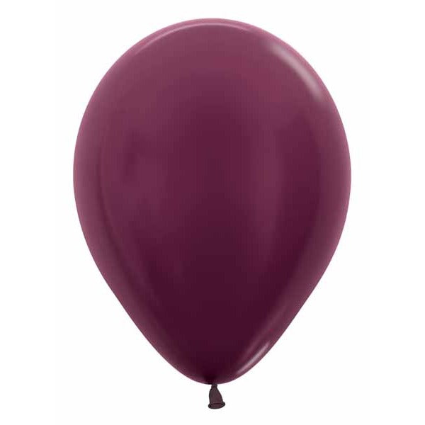 Sempertex 11-Inch Metallic Burgundy Latex Balloons, 50 Count