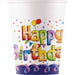 PAPER CUPS 7 OZ 8/PK MULTICOLOUR HBDAY