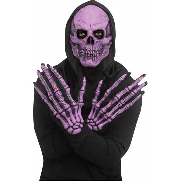Purple Skull Mask & Glove Set