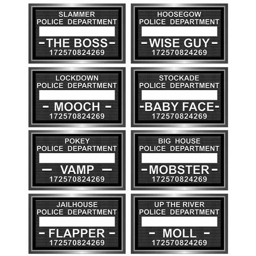 Speakeasy Mug Shot Photo Fun Signs, 8 Pack