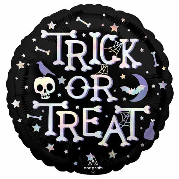 Trick or Treat 18" Round Holographic Foil Balloon
