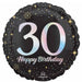 Sparkling 30th Birthday 18-Inch Round Foil Balloon