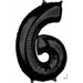 Black Number 6 Balloon, 26 Inch