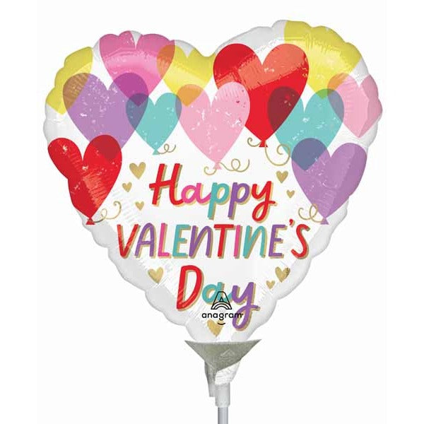 Heart on Hearts Valentine's Day 9-Inch Heart Foil Balloon