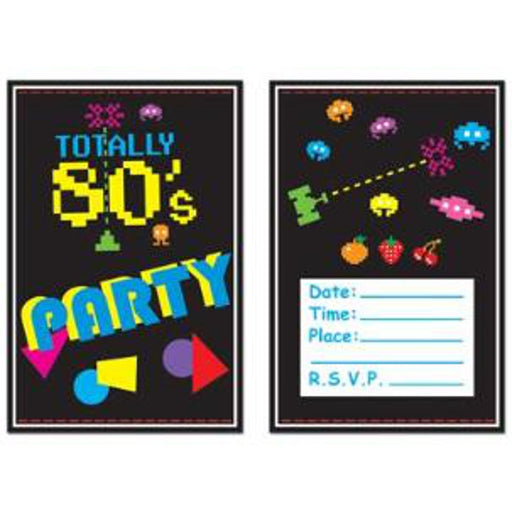 80'S Invitations (8/Pkg 4"X 5 1/2")