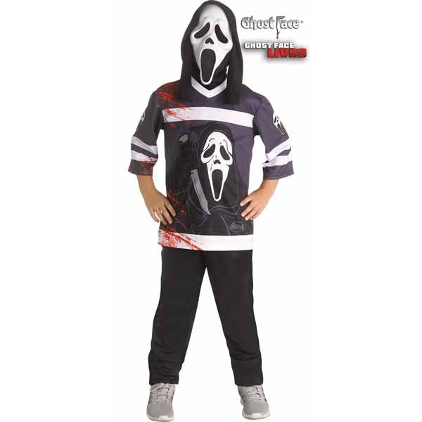 Ghost Face Hockey Jersey Costume Top, Child Size 12-14