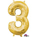 16 Inch Gold Number 3 Balloon