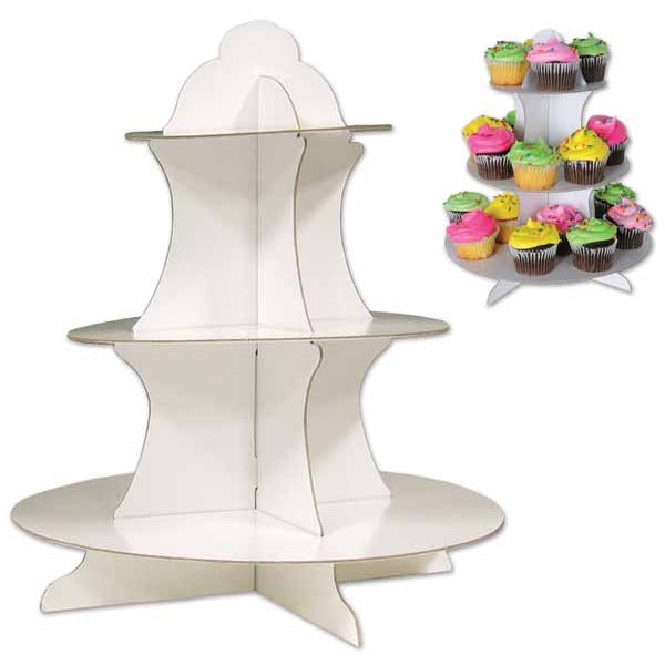 White Cupcake Stand, 13.5 Inch