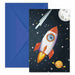 Rocket Space Party Invitations with Envelopes, 6-Pack