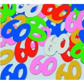 Multicolor "60" Fanci Fetti Confetti, 1 oz