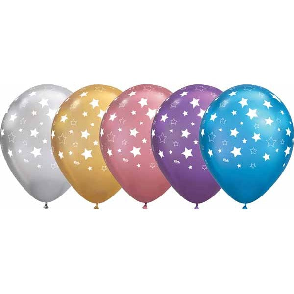 STARS ALL-OVER 12" CHROME ASST 50/BG