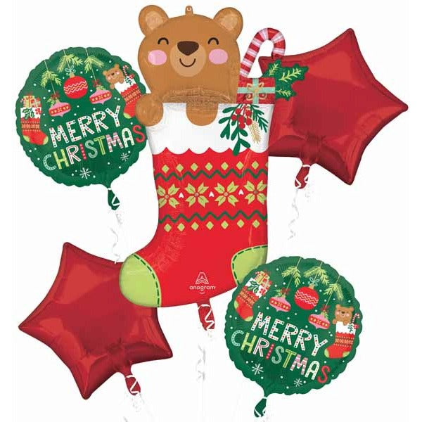 Beary Christmas Foil Balloon Bouquet