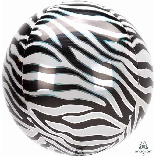 Zebra Print Animalz 16-Inch Orbz Foil Balloon